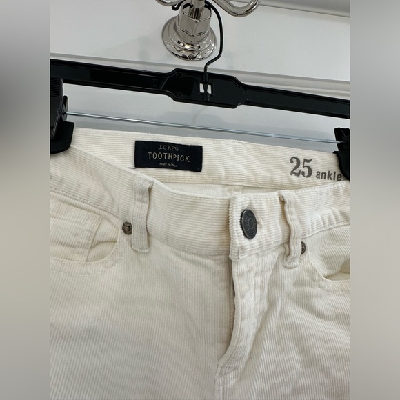 JCrew Toothpick size 25 ankle cream color corduroy pants. Great Condition. - Picture 3 of 3
